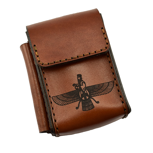 wholesale Cigarette bag and lighter designed by Forouhar, natural leather