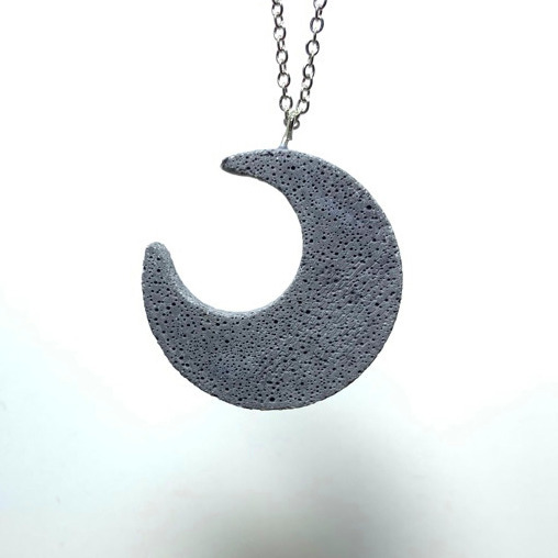 Concrete necklace with moon design