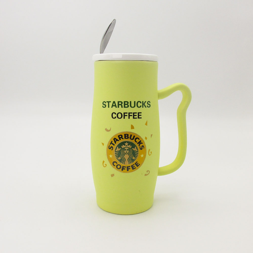 wholesale Starbucks design long yellow ceramic mug