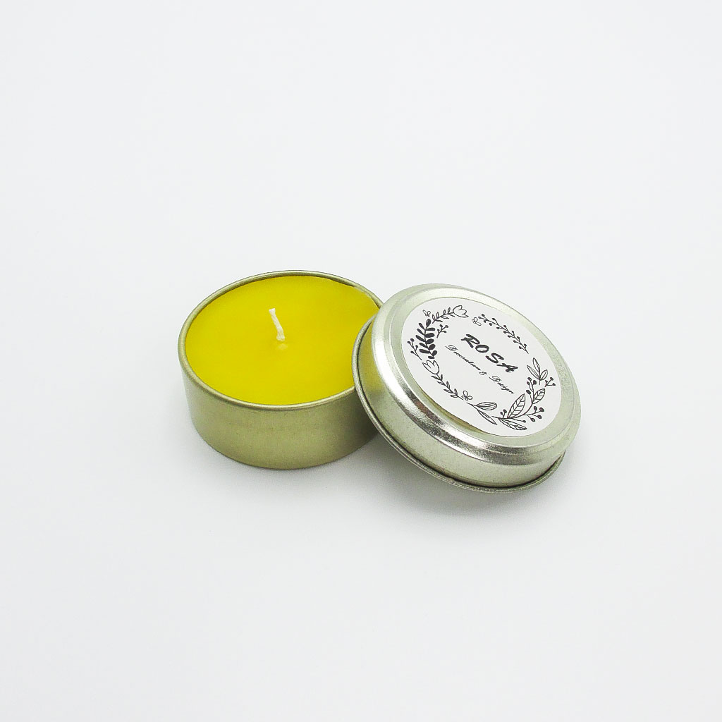 wholesale 80 ml yellow candle can with the scent of lavender flowers