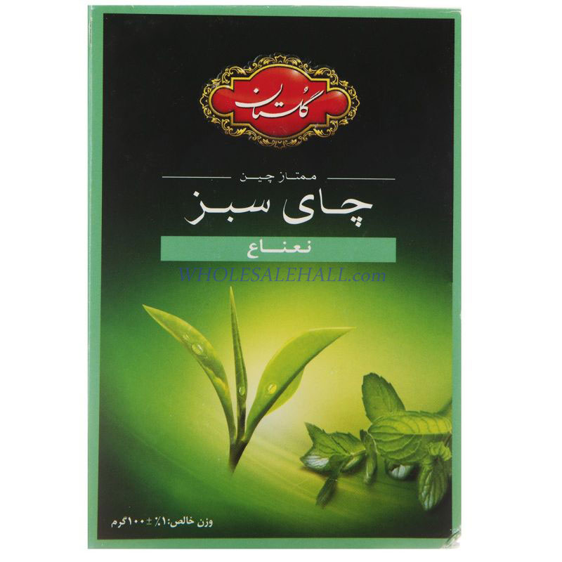 چاي سبز  با نعناع 100  گرمي گلستان