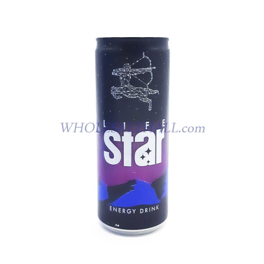 Lifestyle Star Carbonated Energy Drinks with Caffeine, Tangarine and 250 ml