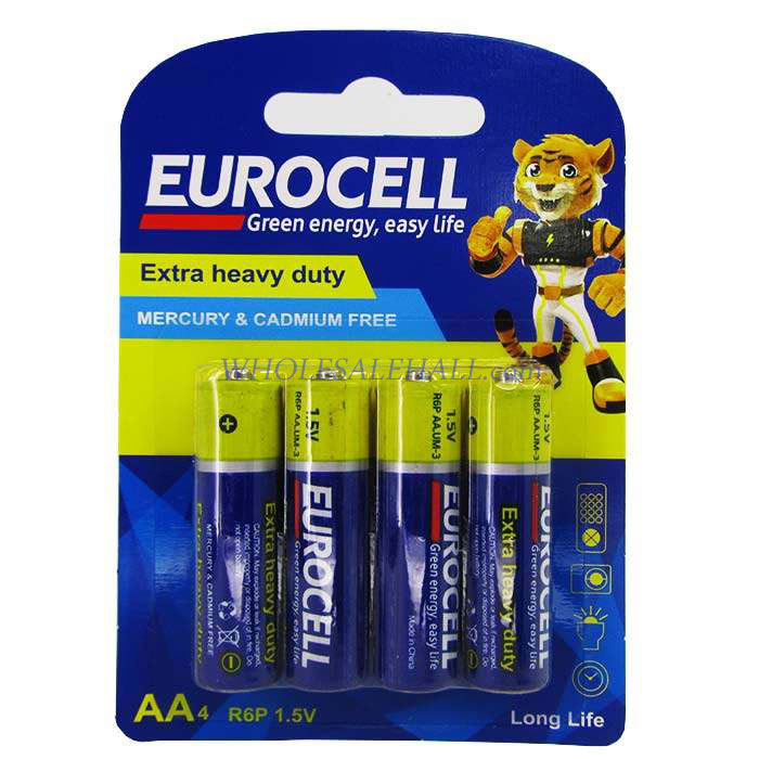 خرید عمده باتری اولترا آلکالاین قلمی کارتی 4  عددی EUROCELL