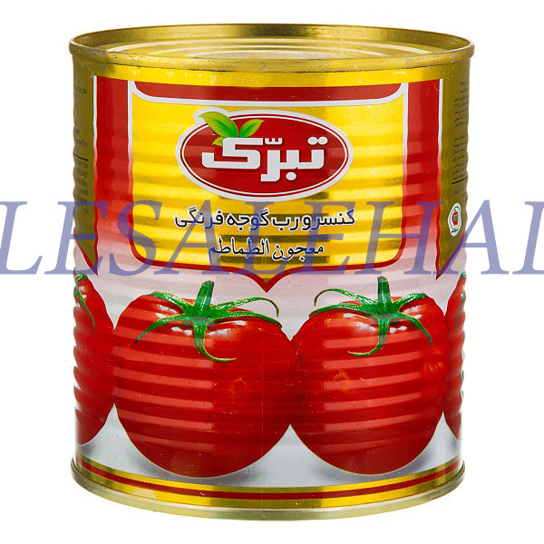 خرید عمده رب گوجه فرنگی 800 گرمی تبرک (12 عدد در هر کارتن)