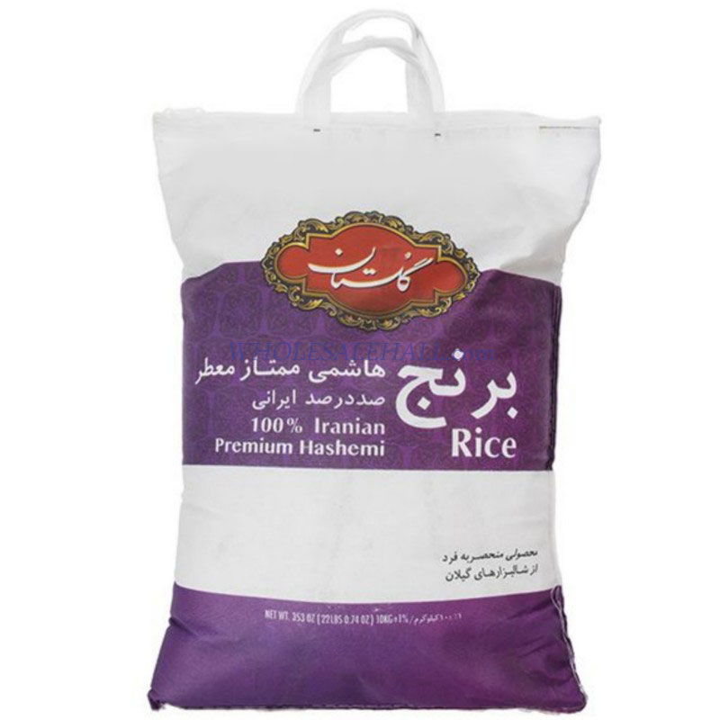 خرید عمده برنج هاشمي 10 کيلويي گلستان