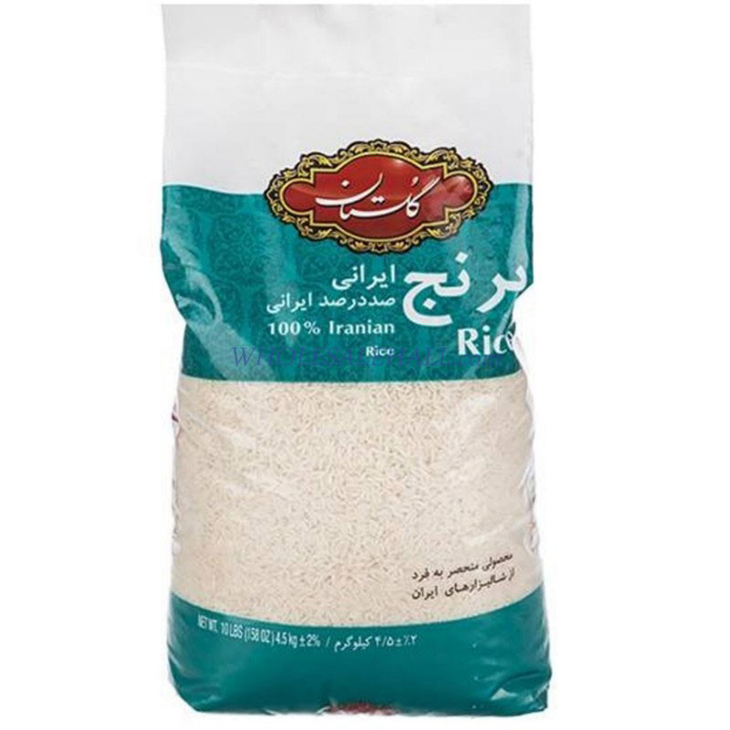 خرید عمده برنج ايراني 4.5 کيلويي گلستان