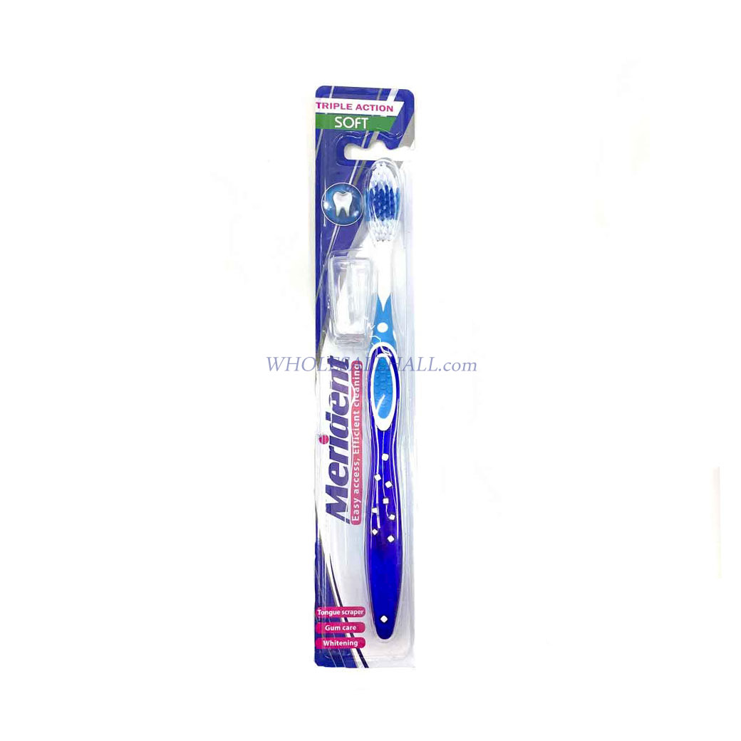 Triple Action toothbrush with soft brush brush
