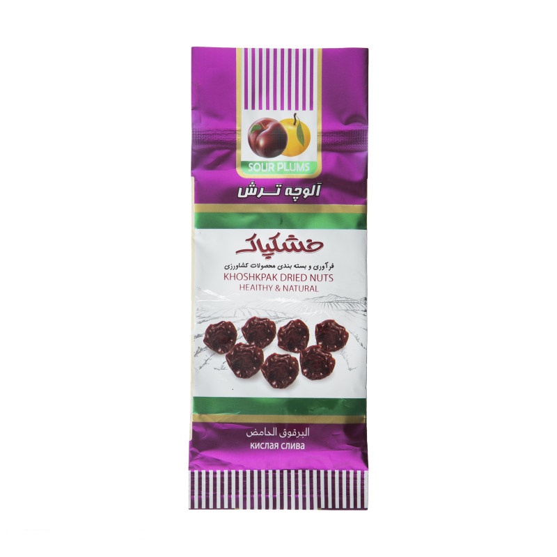 wholesale 60 grams sour plum with metallic packaging from khoshkpak brand