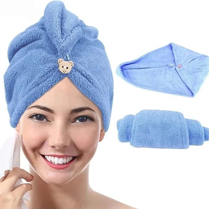 Nano -Micro Magic head towel of excellent triangle with excellent cache and buttons
