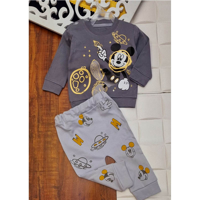 Set of Blouse Round Waist Peddy Wishened International Infant In the Theme/Gray Spectrium Mickey Mouse Astronaut Design