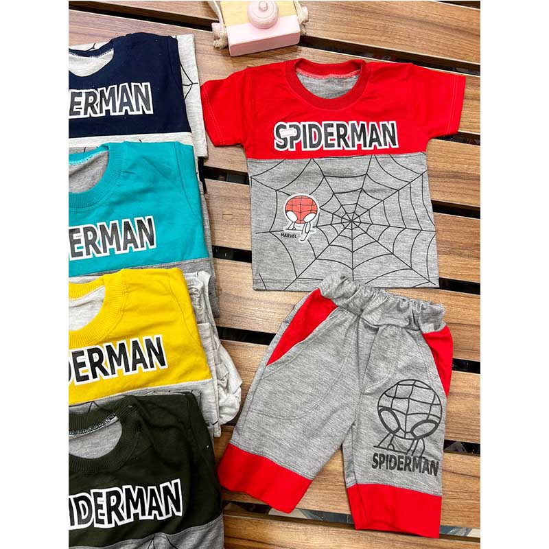 Spider -Man Cotton Shirts and Boy Shorts, Little Spider -Man in Various Colors