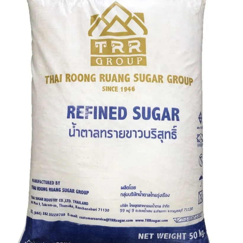خرید عمده شکر  با کیفیت و تصفیه شده سفید در کیسه 50 کیلوگرمی محصول تایلند