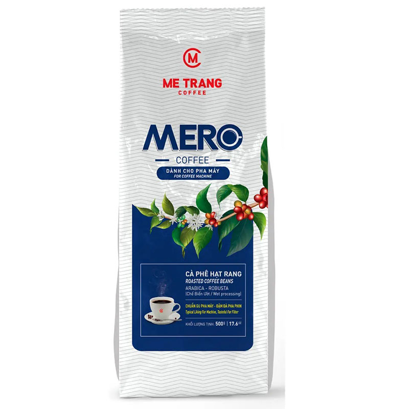 دانه قهوه نیمه پخته شده کافئین دار Mero محصول ویتنام