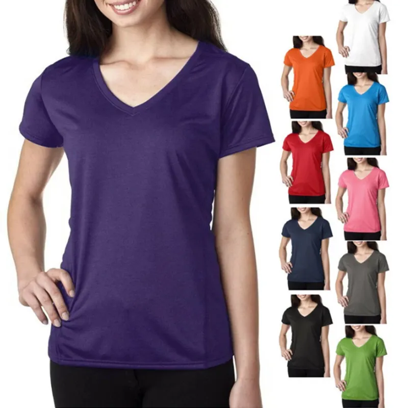 تی شرت زنانه خالی پنبه ای ساده  یقه ۷ رنگ بندی موجود در تصویر جنس پنبه
