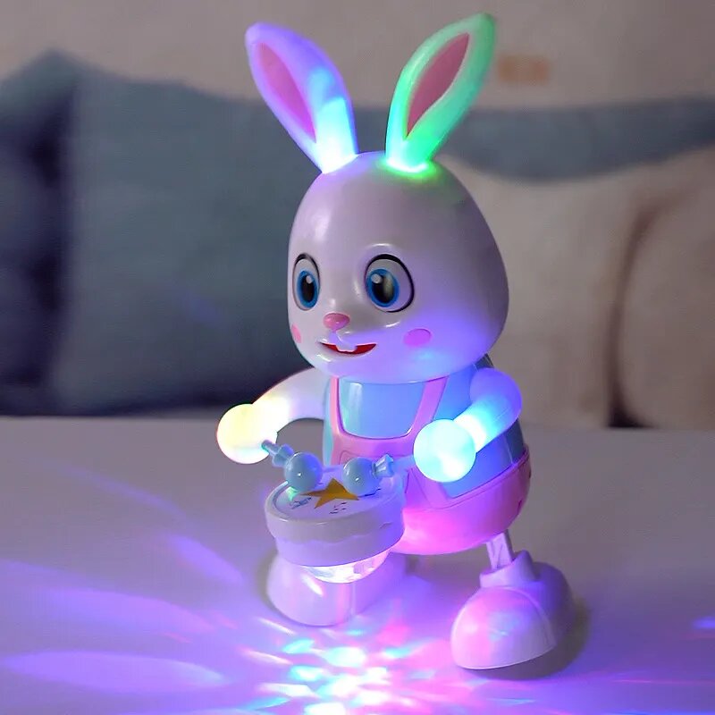 خرید عمده اسباب بازی موزیکال (چهار آهنگ متنوع) خرگوش/پاندا رقصان با بدن درخشنده از LEDهای رنگی