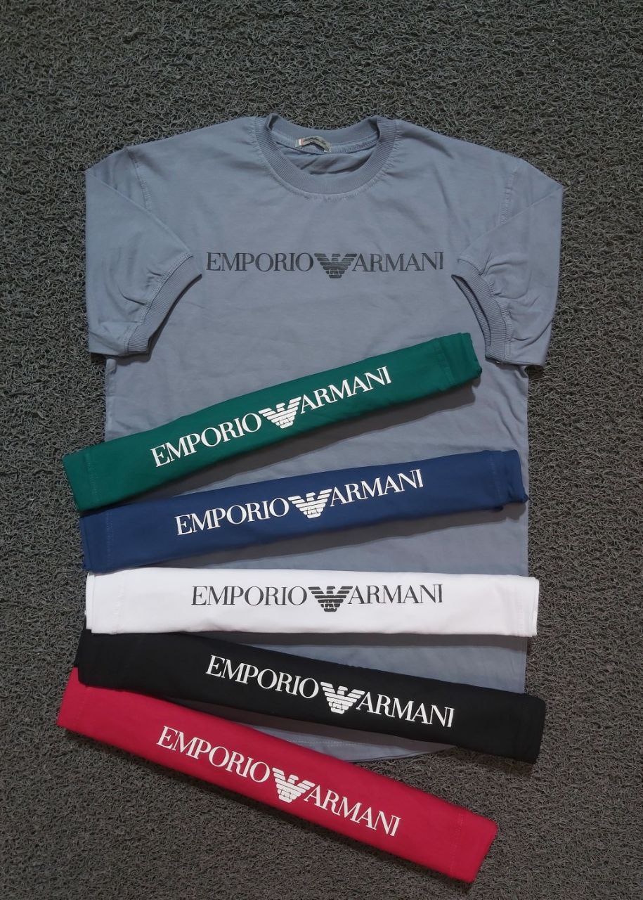 خرید عمده تیشرت سایز L,XL,2XL جنس پنبه سوپر طرح EMPORIO ARMANI دارای رنگ بندی