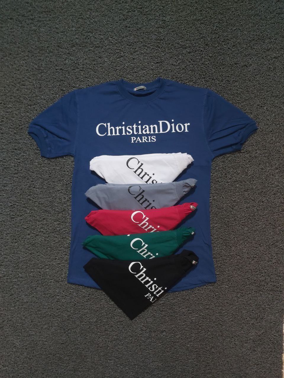 خرید عمده تیشرت سایز L,XL,2XL جنس پنبه سوپر طرح Christian Dior دارای رنگ بندی