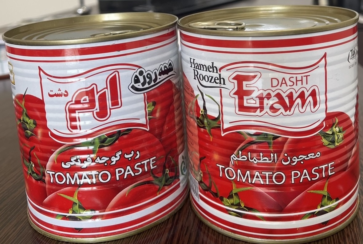 خرید عمده رب گوجه قوطی 800 گرمی دشت ارم 
