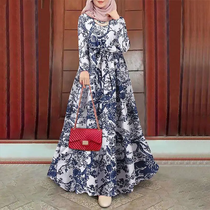  لباس اسلامی گل Abaya دارای رنگ بندی سایز S M L