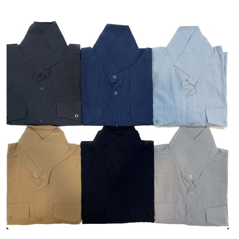 خرید عمده پیراهن دو جیب تترون، رنگ بندی مختلف