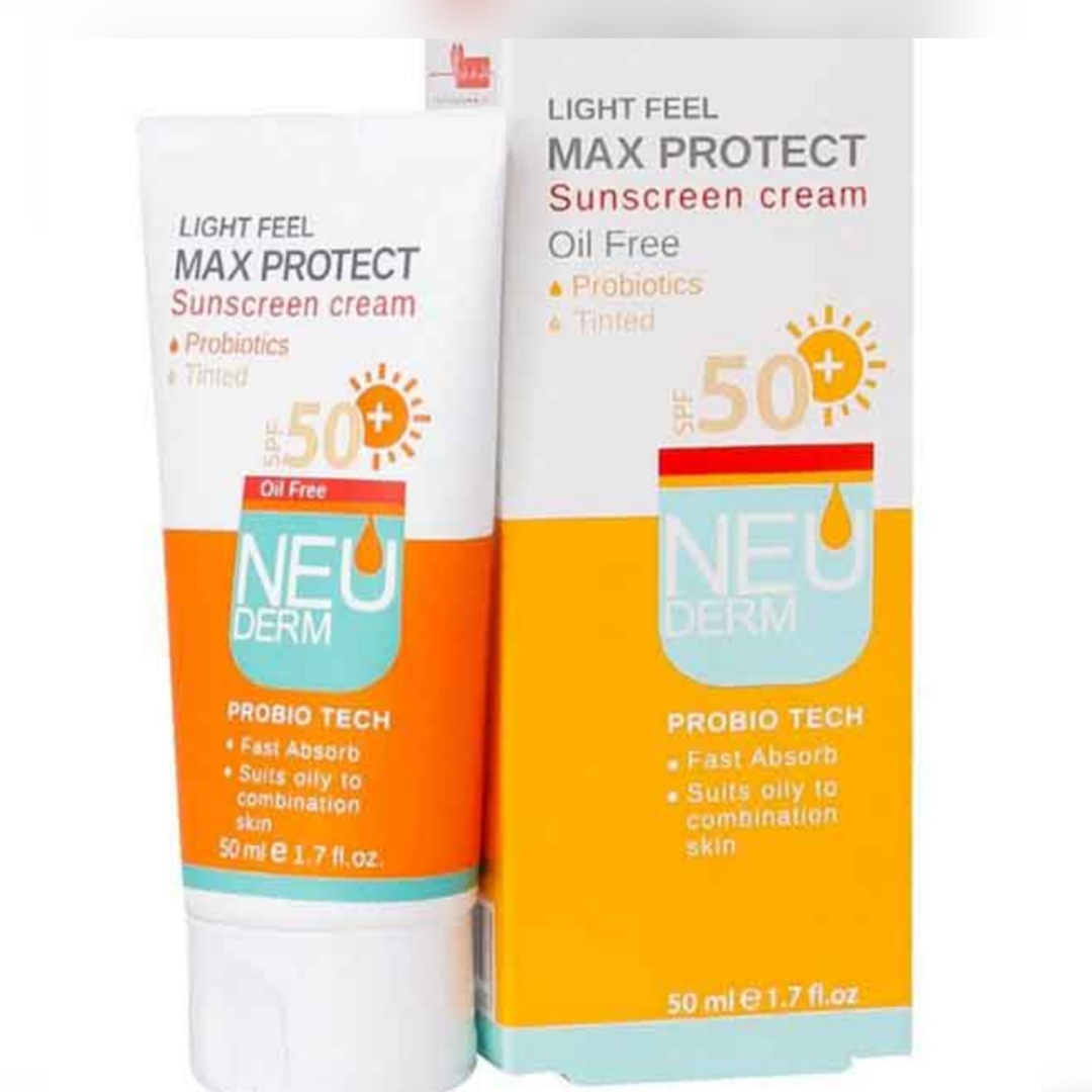 خرید عمده کرم ضد آفتاب رنگی مکس پروتکت فاقد چربی نئودرم SPF50