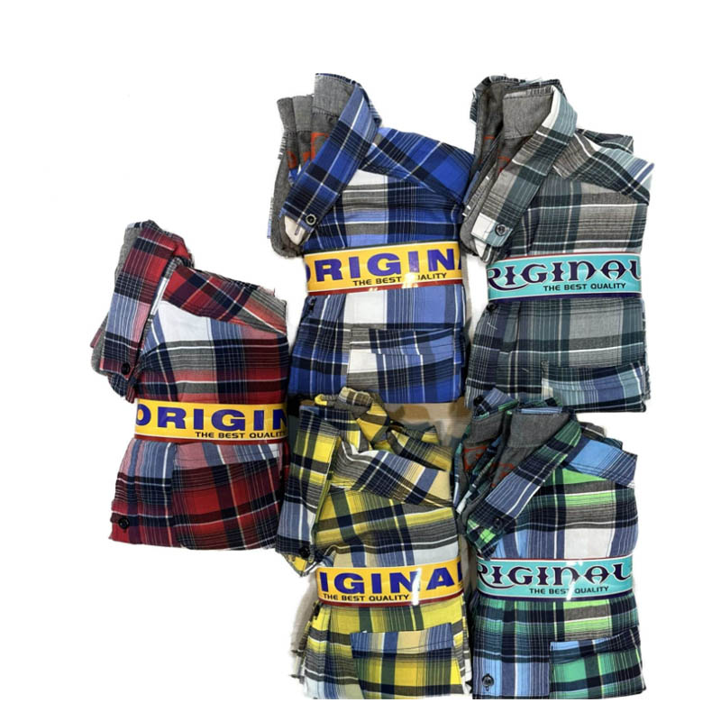 خرید عمده پیراهن مردانه اسپرت بنگال کشی(پنبه کشی) چهارخونه، یقه‌دار و رنگ بندی‌های مختلف  
