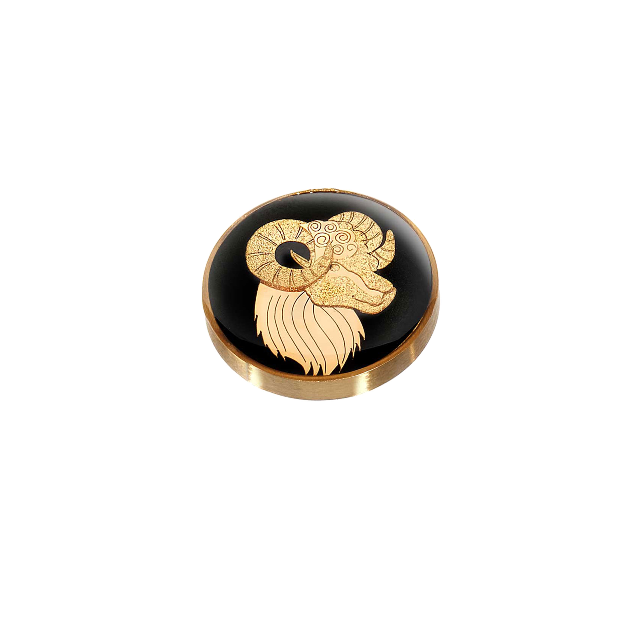 Steel chest badge and 24 carat gold leaf, lavender design, April
