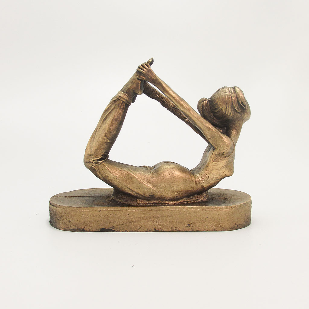 Small single bronze yoga statue 1