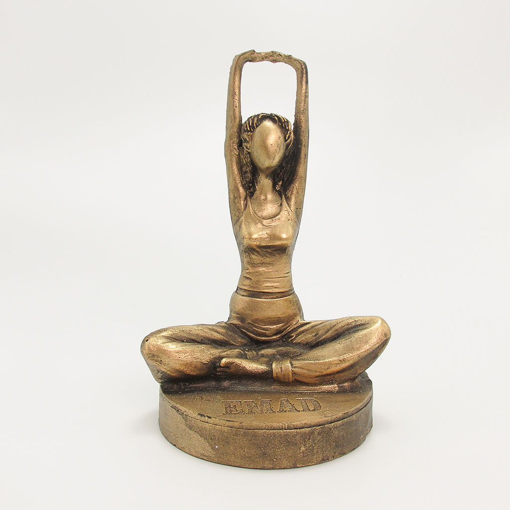 Small single bronze yoga statue 5