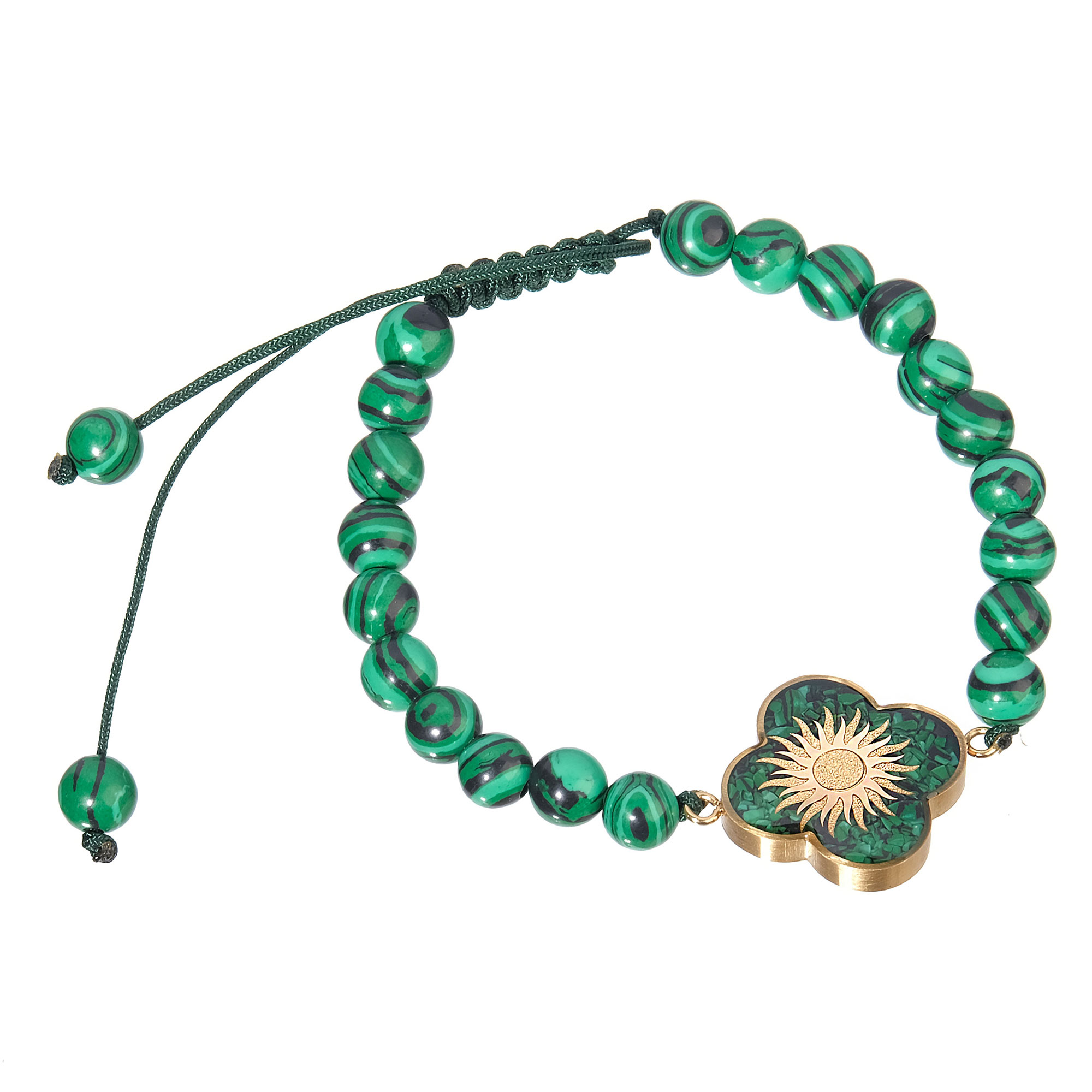 wholesale Malachite bracelet 24 carat gold leaf summer design