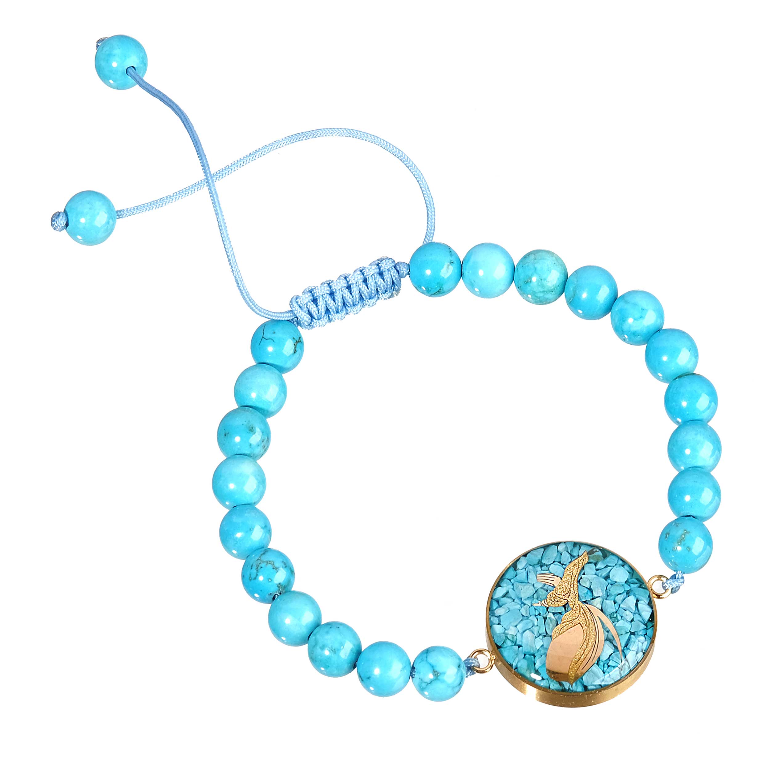 Turquoise bracelet and 24 carat gold leaf Sama dance design