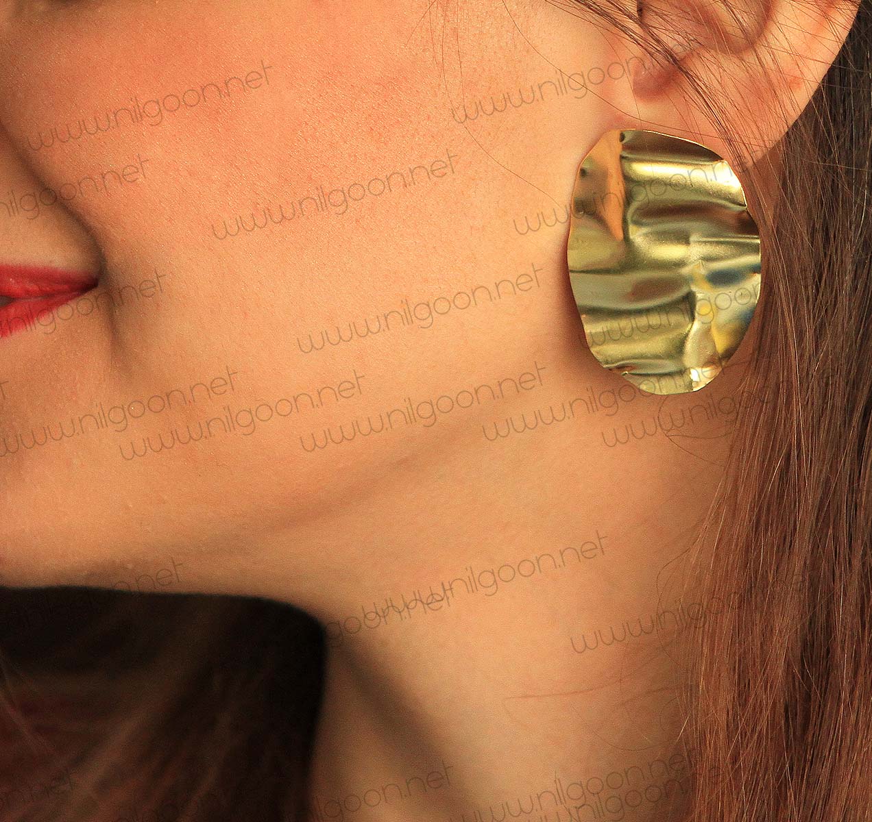 Deformed brass earrings