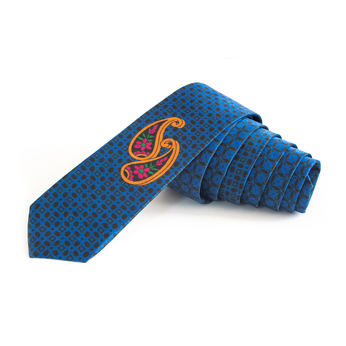 wholesale Blue men's cashmere tie and leather set