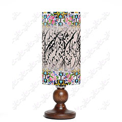 wholesale Glass base lamp with wooden base inscription