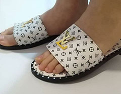 wholesale LV white women's slippers