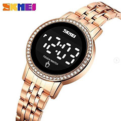 wholesale SKMEI women's watch with steel strap LED MAGNET WATCH model