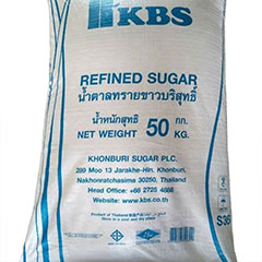 خرید عمده شکر با کیفیت تصفیه شده در بسته های 50 کیلویی محصول تایلند برند kbs
