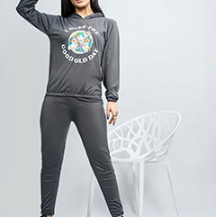 wholesale Women's set of hoodies and trousers with three unicorn designs in 5 colors and free size up to 44