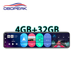 خرید عمده دوربین 12 اینچی 4 گیگابایت + 32 گیگابایت DVR اتومبیل Android 8.1 Stream Rear View Mirror 1080P Drive Auto Recorder Video Dash cam