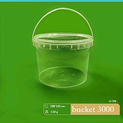 خرید عمده سطل شفاف 3000 با دسته DP