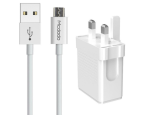 شارژر دیواری دو پورت و کابل میکرو یو اس بی مک دودو Mcdodo CH-5721 Dual USB Travel Charger Set UK - Image 2
