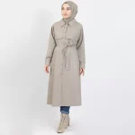 کت چرم بلند کت بلند اسلیمی زنانه زمستانی - Image 3