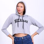 سوئیشرت زنانه 98% پنبه 5% پارچه منبسط رنگ خاکستری سایز : S-M-L - Image 2