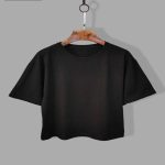 کراپ مشکی ساده از جنس سوپر نخ و پنبه مناسب برای سایز 38 الی 44 طرح basic minimal - Image 3