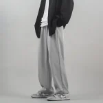شلوار مردانه کیفیت بالا long pants custom logo straight pants - Image 3
