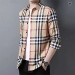 پیراهن مردانه آستین بلند نخی طرح شطرنجی - Image 2