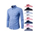 پیراهن مردانه آستین بلند تک رنگ سایز M-5XL - Image 2