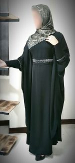 مانتو عبای مجلسی از جنس کرپ الیزه مدل شهرزاد - Image 2