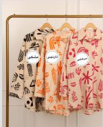 مانتو لینن طرحدار لیدا  از جنس نخ دوسایز  دارای رنگ بندی - Image 3