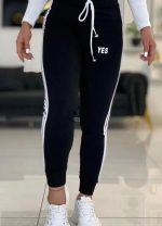 شلوار yes از جنس تیپ لاکرا فری سایز تا سایز 46 مشکی - Image 2